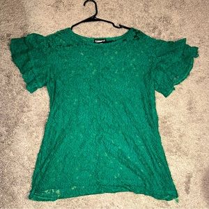 NWOT Green lace top😍